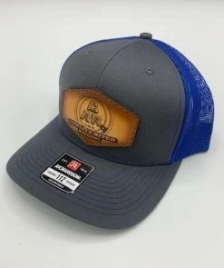 Cowlitz River Rigging Gray & Blue CRR Logo Leather Patch Hat Rugged Work Wear