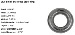 Vertical Supply Co Arborists & Tree Care CMI Stainless Steel Rings