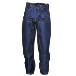 Rugged Work Wear Prison Blues Double Front Work Jeans With Suspender Buttons