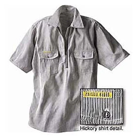 zip_short-prison_2836115e-006a-47f8-bf30-18a018ef86c9.jpg Prison Blues Short Sleeve Zipper-Front Hickory Work Shirt Rugged Work Wear